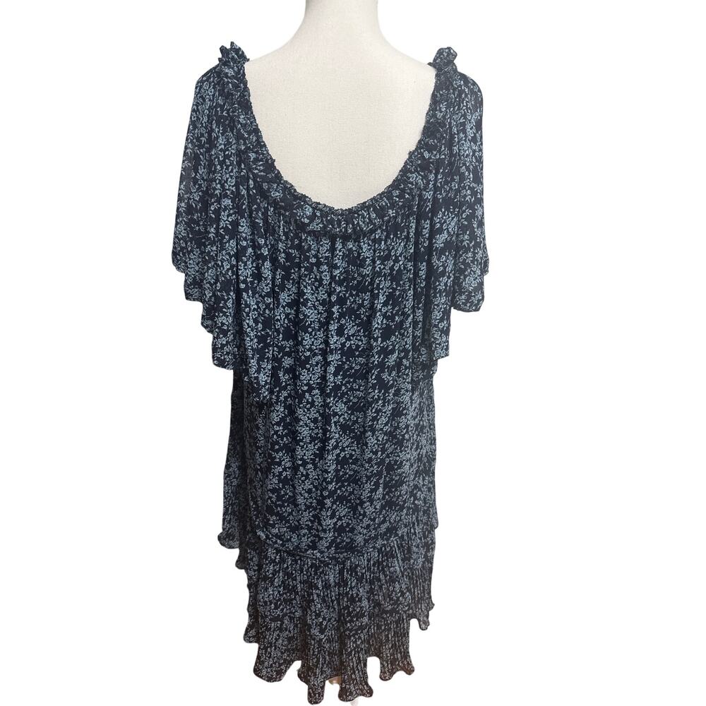 Anthropologie Short-Sleeve Keyhole Swing Women's Tunic Mini Dress Size XL Flowey - Picture 6 of 14